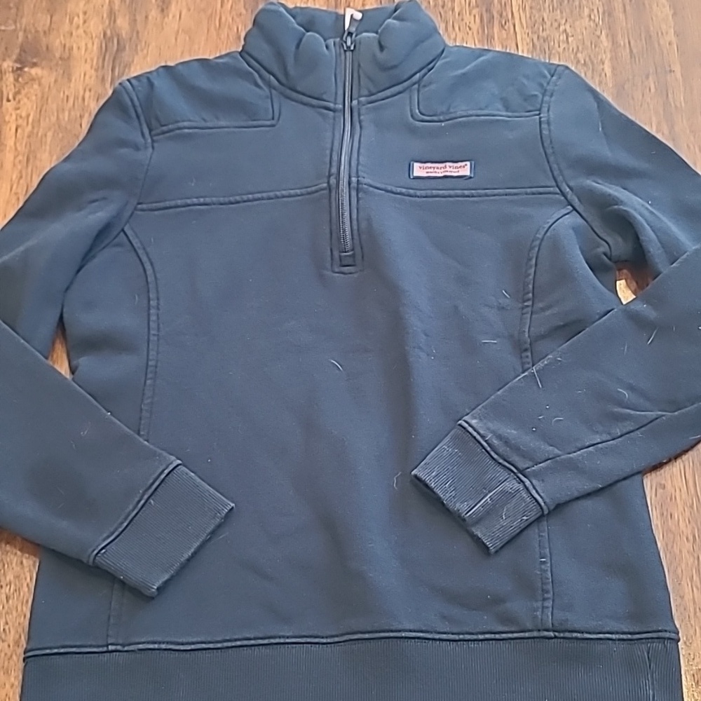 Vineyard Vines Women's Small Navy 1/4 Zip Sweatshirt Neck Lined Long Sleeve - Picture 3 of 6